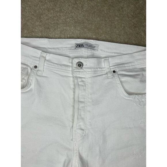 Zara White Distressed 34 waist, 27 inseam, Raw Edge High Rise PLUS - Picture 3 of 10
